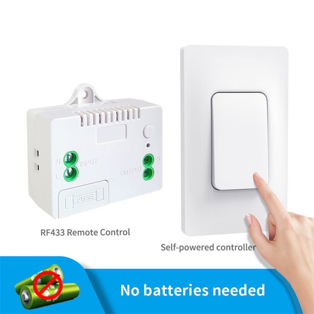 LEDEAST QX301FSU No Battery RF433 Kinetic Wall Light Switch Waterproof Wireless for Smart Home Automation