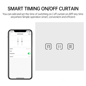 Interrupteur intelligent pour rideaux, Zigbee/WiFi en option, commande vocale avec Alexa et Google Assistant, panneau tactile prenant en charge <span class=keywords><strong>la</strong></span> programmation. - Product Image 3