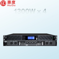 Amplificateur de puissance numérique HuiDu 4 canaux classe D 4x1300W 8 ohms avec DSP, contrôle réseau, pour système de sonorisation de scène professionnel, rapport signal/bruit élevé