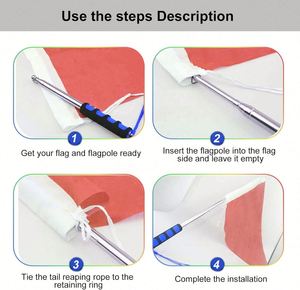 เสาธงแบบยืดหดได้ อลูมิเนียม รุ่นดีลักซ์ สำหรับไกด์นำเที่ยว ครู อาจารย์  ขายดีประจำปี 2025 - Product Image 6