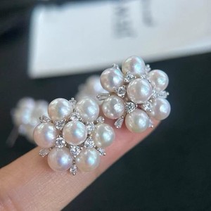 22419DIY Accesorios de Perlas, Pendientes de Plata S925 con Cristal, Soporte Hueco para Múltiples Cuentas de 5-7mm, Joyería de Plata, Broche para Oreja - Product Image 1