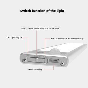 TUODI Veilleuse LED moderne rechargeable pour placard de cuisine Abat-jour blanc activé par le mouvement magnétique alimenté par batterie - Product Image 6