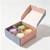 Caja de Papel Plegable Ecológica, Apilable, para Envío de Regalos, Juego de Velas, Embalaje de Papel Corrugado con Separador de Papel