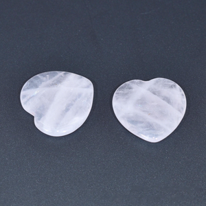 Quarzo Rosa Naturale Lucidato a Forma di Cuore Sottile da 30mm, Quarzo Bianco Inciso, Pietra dei Desideri, per Gioielli Fai da Te e Artigianato in Cristallo - Vendita all'Ingrosso - Product Image 5