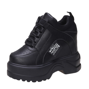 Zapatillas Deportivas Casuales para Mujer con Plataforma y Tacón Oculto de 10 cm, con Cordones Suaves, para Caminar en Invierno, Material PU Transpirable para la Temporada de Primavera - Product Image 4