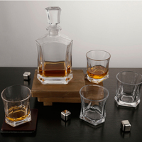 Juego de decantador de whisky grabado personalizado con 4 vasos de whisky, paquete de 5 Cajas de Regalo para el hogar