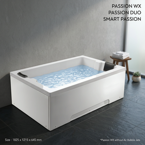Baignoire à encastrer en acrylique PASSION DUO avec contrôle numérique, massage par remous, drain intégré, robinet de salle de bain moderne inclus, 12 jets - Product Image 2