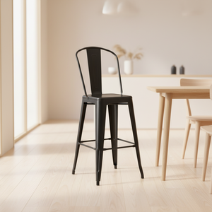 Tabouret de bar <span class=keywords><strong>Mogu</strong></span> Se Slagati de qualité commerciale en métal pour intérieur et extérieur, coloré, industriel, pour restaurant, salle à manger, revêtement en poudre - Product Image 4