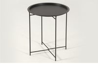 Table basse ronde pliable en métal thermolaqué pour salon, mobilier de maison, vente en gros