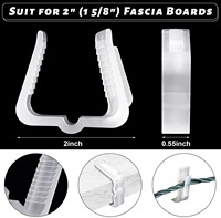 50 Piezas de Clips para Luces Navideñas, Ganchos para Colgar en Canaletas, Clips de Plástico Impermeables para Exteriores, para Decoración con Guirnaldas de Luces