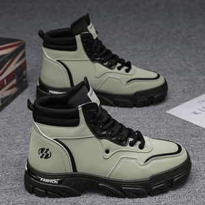 2026 Fall New Men’s British Style Retro Work Yellow Boots High Top Outdoor Waterproof Leather Boots For Wholesale - Product Image 4