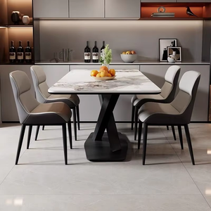Ensemble <span class=keywords><strong>de</strong></span> <span class=keywords><strong>table</strong></span> et <span class=keywords><strong>de</strong></span> chaises <span class=keywords><strong>de</strong></span> salle à manger <span class=keywords><strong>de</strong></span> luxe italien, style moderne simple rectangulaire <span class=keywords><strong>de</strong></span> style occidental pour meubles <span class=keywords><strong>de</strong></span> salle à manger <span class=keywords><strong>de</strong></span> luxe - Product Image 1
