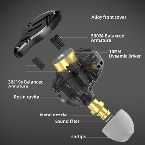 หูฟัง <span class=keywords><strong>KZ</strong></span> <span class=keywords><strong>ZS10</strong></span> <span class=keywords><strong>Pro</strong></span> X แบบ In-ear Monitor เทคโนโลยีไฮบริด HiFi เสียงเบสหนักแน่น เหมาะสำหรับเล่นเกมและกีฬา หูฟังแบบมีสายพร้อมไมโครโฟน ขนาด 3.5 มม. - Product Image 3