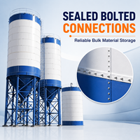 Silo en acier scellé et boulonné avec panneaux lisses peints pour le stockage de ciment, de cendres volantes, de chaux et de poudres industrielles en vrac