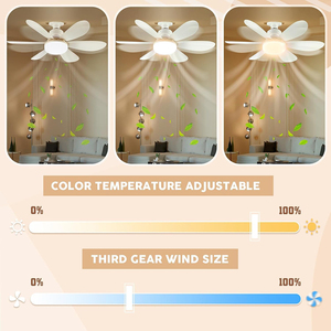 Lámpara <span class=keywords><strong>Ventilador</strong></span> de <span class=keywords><strong>Techo</strong></span> Inteligente de Lujo de 16.5 Pulgadas, Pequeño, Mini, de Perfil Bajo para Sala de Estar, 220v con Luces y Control Remoto - Product Image 6