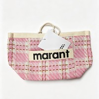 Grand sac fourre-tout zippé en tricot jacquard pied-de-poule Marant, nouvelle collection automne/hiver 2026, grande capacité, pour femme, avec porte-monnaie