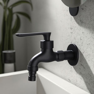 Robinet mural <span class=keywords><strong>en</strong></span> laiton poli noir NES-JD1 avec poignée <span class=keywords><strong>en</strong></span> <span class=keywords><strong>zinc</strong></span> pour machine à laver/lavabo et évier à serpillière - Product Image 2