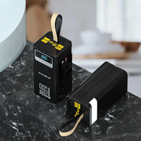 Batterie externe Maimi 50000 mAh PD 30W avec lumière LED, portable, pour extérieur, charge rapide du téléphone, haute capacité avec câbles intégrés