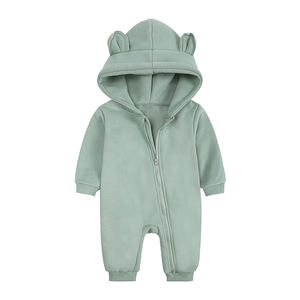 2022 nuovi vestiti per neonati autunno inverno tutina con cappuccio e pagliaccetto per bambini da bambina con cerniera a 2 vie - Product Image 3