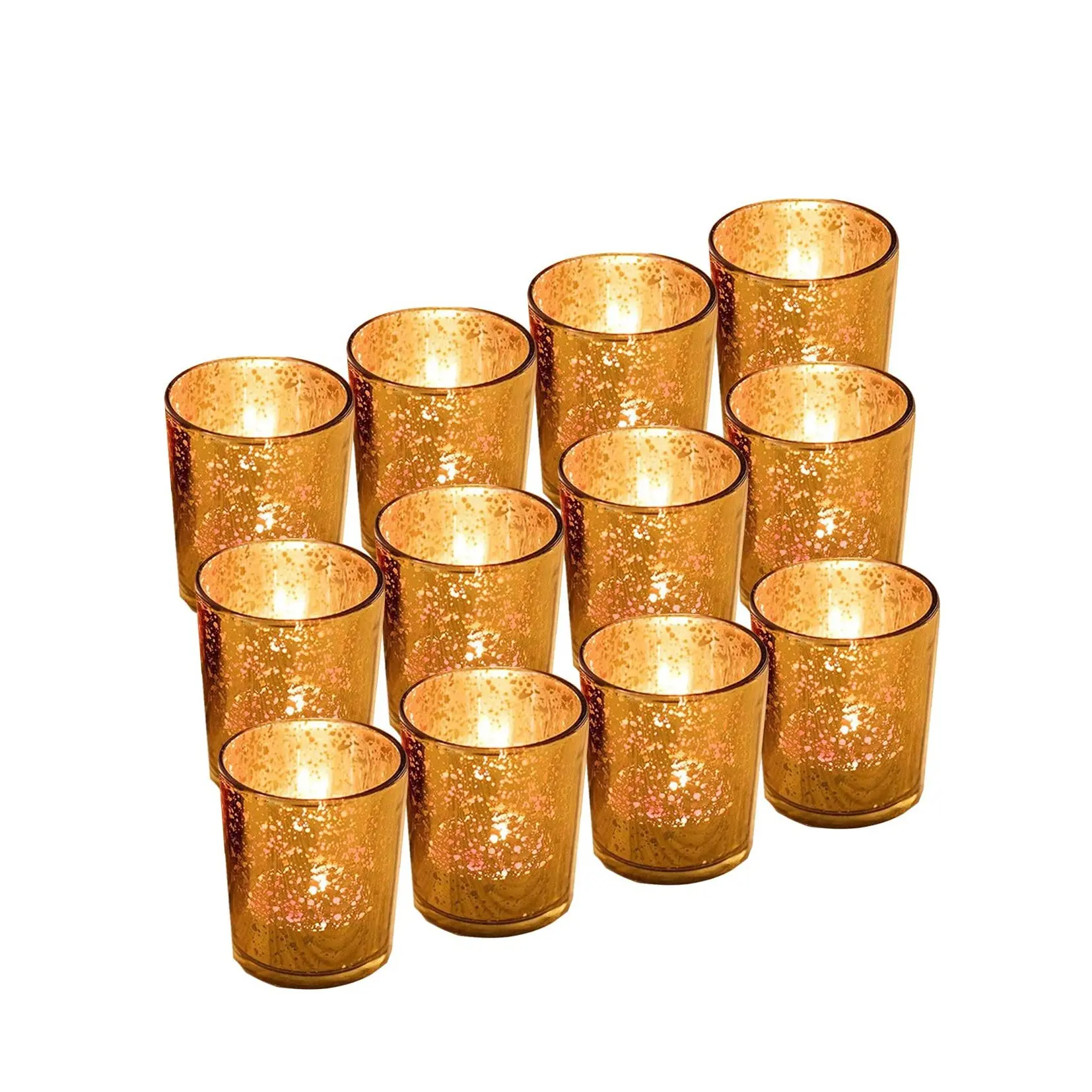 Classy Kwik Glas Votive Theelichtje Kandelaars, Gespikkelde Goud Kaars Houder Voor Bruiloften En Partie