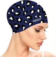 Bonnet de bain en silicone de qualité alimentaire à haute élasticité, imprimé, avec logo personnalisé, pour cheveux longs, anti-fuite, pour hommes et femmes, course, écologique