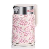 Bouilloire électrique RAF R.7404 1500W 2.0L Hervidor Eléctrico Ébullition rapide 360° °   Base pivotante à arrêt automatique, design floral, pour la maison et la cuisine