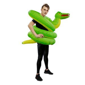 Venta al por mayor de <span class=keywords><strong>Halloween</strong></span> divertido adultos Animal verde <span class=keywords><strong>serpiente</strong></span> inflable traje de - Product Image 1