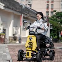 Scooter électrique compact H&O 1000W avec dossier et repose-pieds, idéal pour les communautés de retraite et les stations balnéaires, 4 roues, pour adultes