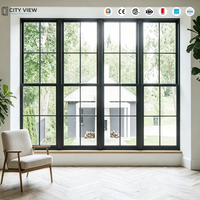 Ventana Moderna de Aluminio con Marco Abatible, Malla de Acero Inoxidable, Doble Acristalamiento Insonorizado para el Hogar