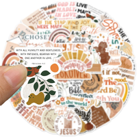 50pcs Style bohème jésus Phrase chrétien vinyle autocollants Bible verset foi bouteille d'eau décor religieux chrétien cadeaux