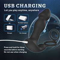 Ylove Confortable Plug Anal en Silicone avec Anneau Pénien Double Vibreur et Perles Anales, Jouet Sexuel pour Hommes Améliorant le Plaisir Sexuel