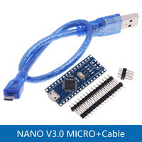 Puissant Mini/Type-C/Micro USB Nano 3.0-Contrôleur Nano Compatible Bootloader pour Arduino. Pilote USB CH340 16Mhz ATMEGA328P.