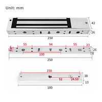 Cerradura Magnética de Control de Acceso KOB KT-L280, 280 kg, Electromagnética, para Puerta de Madera, Antioxidante, con Recubrimiento en Polvo, Retardo de Respuesta, Impermeable