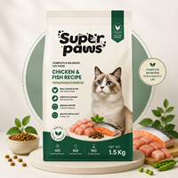 Makanan Kucing Formula Ayam & Ikan untuk Semua Usia, Kesehatan Kulit & Bulu, Dukungan Pencernaan, Pertumbuhan Otot & Perawatan Sendi
