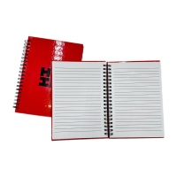 Cahiers d'exercices personnalisés OEM à couverture rigide, reliure spirale, papier offset ligné noir, impression de carnets d'entreprise