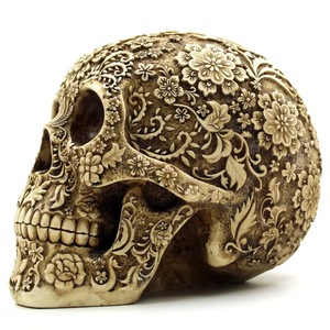 Statuetta <span class=keywords><strong>di</strong></span> teschio in resina con decorazioni floreali, statua <span class=keywords><strong>di</strong></span> teschio in stile messicano per il Giorno dei Morti, Dia de los Muertos, decorazione per la casa <span class=keywords><strong>di</strong></span> Halloween - Product Image 2