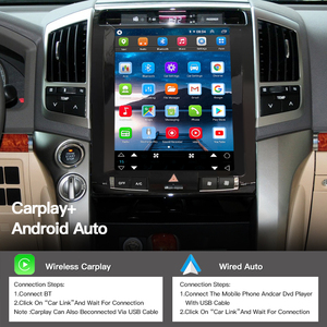 HFMidia Autoradio 12,1 pouces avec écran vertical, unité multimédia vidéo pour Toyota Land Cruiser 2008-2015, CarPlay sans fil - Product Image 4