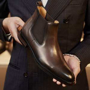 Chaussures Richelieu légères à semelle épaisse, style décontracté chic, pour hommes, en cuir véritable, doublure en cuir de vachette, style britannique - Product Image 1
