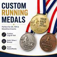 Médailles de natation et de course personnalisées en argent et or avec ruban – Créez votre design ici – Médailles sportives 3D en métal avec logo pour événements sportifs