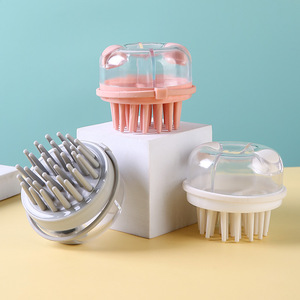Cepillo para masaje del cuero cabelludo con doble compartimento, dispensador a presión, peine transparente para la cabeza, material TPR para uso general - Product Image 1