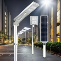 Lampadaire solaire LED extérieur avec indice de protection IP65, construction en aluminium, fonction de gradation pour utilisation routière