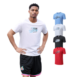 เสื้อยืดผู้ชายสำหรับฤดูร้อน แห้งเร็ว แขนสั้น เสื้อยืดกีฬา เสื้อยืดลำลองสำหรับวิ่ง เสื้อยืดผ้าไหมน้ำแข็งแบบเรียบๆ สั่งทำได้ - Product Image 2