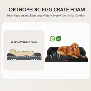 Lit orthopédique apaisant pour chien, canapé avec coussin en mousse alvéolée, doux et confortable, imperméable, antidérapant, lavable en machine - Product Image 1