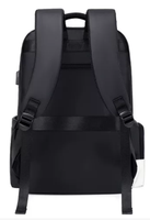 Sac à dos pour ordinateur portable noir et blanc, grande capacité, avec port USB, pour voyages, affaires et école