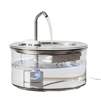 Fontaine à eau automatique pour chat élégante, moderne, mignonne, en acier inoxydable, portable, ultra-silencieuse, durable, écologique, capacité de 108 oz/3,2 L