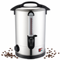 Urne à café électrique commerciale en acier inoxydable, 120 tasses, 1600W, chauffe-eau avec robinet pour hôtel, buffet, restauration