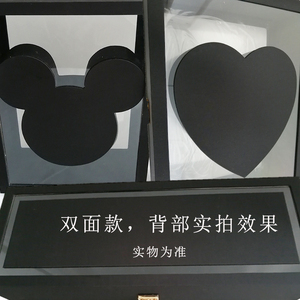 Caja de regalo negra para el Día de San Valentín, caja de regalo vacía con forma de corazón de <span class=keywords><strong>Mickey</strong></span> satinado, rosa de vida eterna, para novia, <span class=keywords><strong>2022</strong></span> - Product Image 2