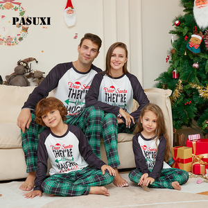 PASUXI 2026 批发新款婴儿儿童圣诞睡衣女式爸爸配套套装家庭圣诞睡衣 - Product Image 1