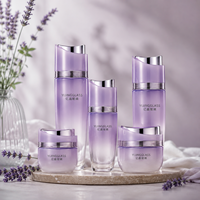 Flacon pulvérisateur de sérum et pots de crème en verre vert jade à couvercle incliné asymétrique 120ml 100ml 40ml 50g 30g Fournisseur à faible MOQ