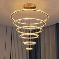 Offre Spéciale Villa Centre d'Affaires Escalier Projet Personnalisé Luxe Moderne Anneau Led Lustre Lumière